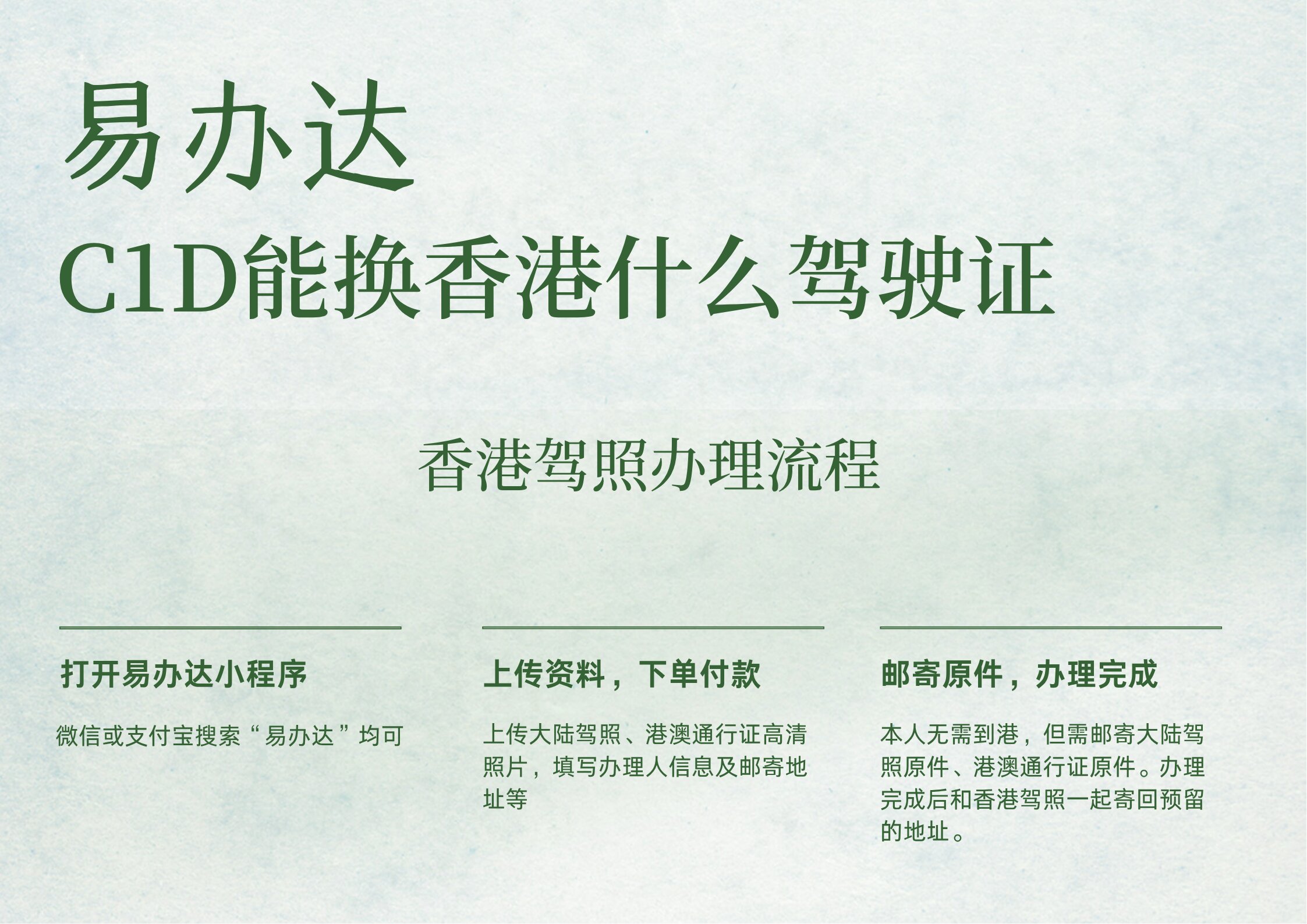 C1D能换香港什么驾驶证